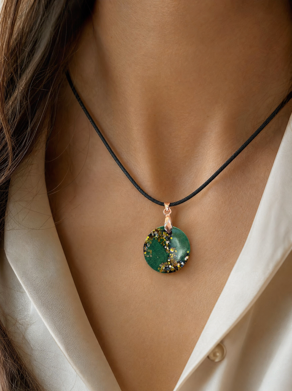 Emerald Constellation with Metallic Confetti