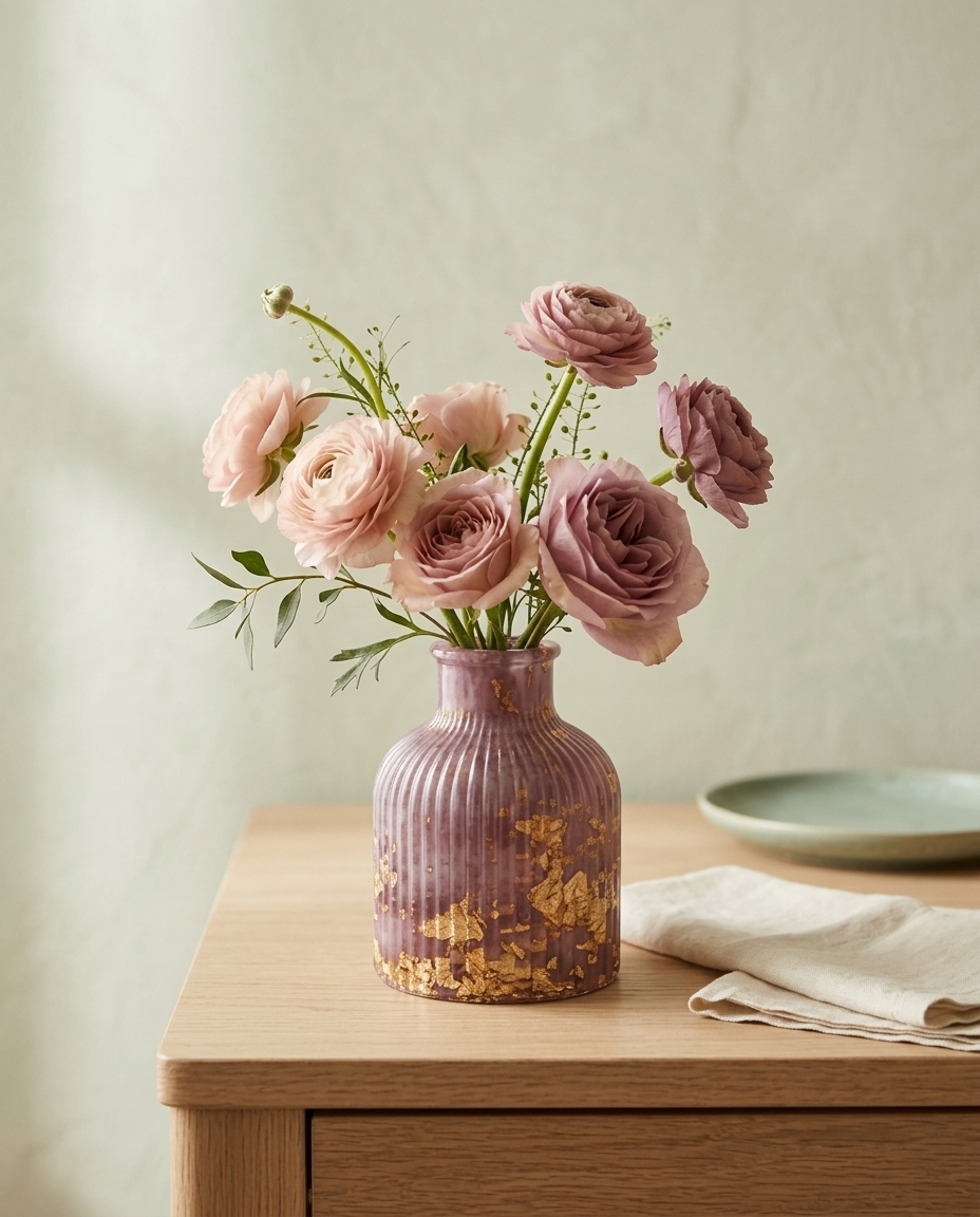 Plum Gilt Vase