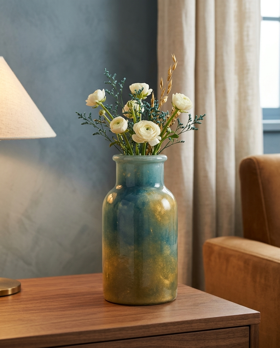 Bottle Gilt Vase