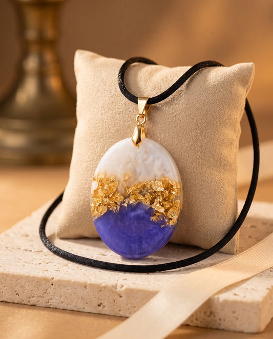 Azure Tide Blue & Gold Leaf