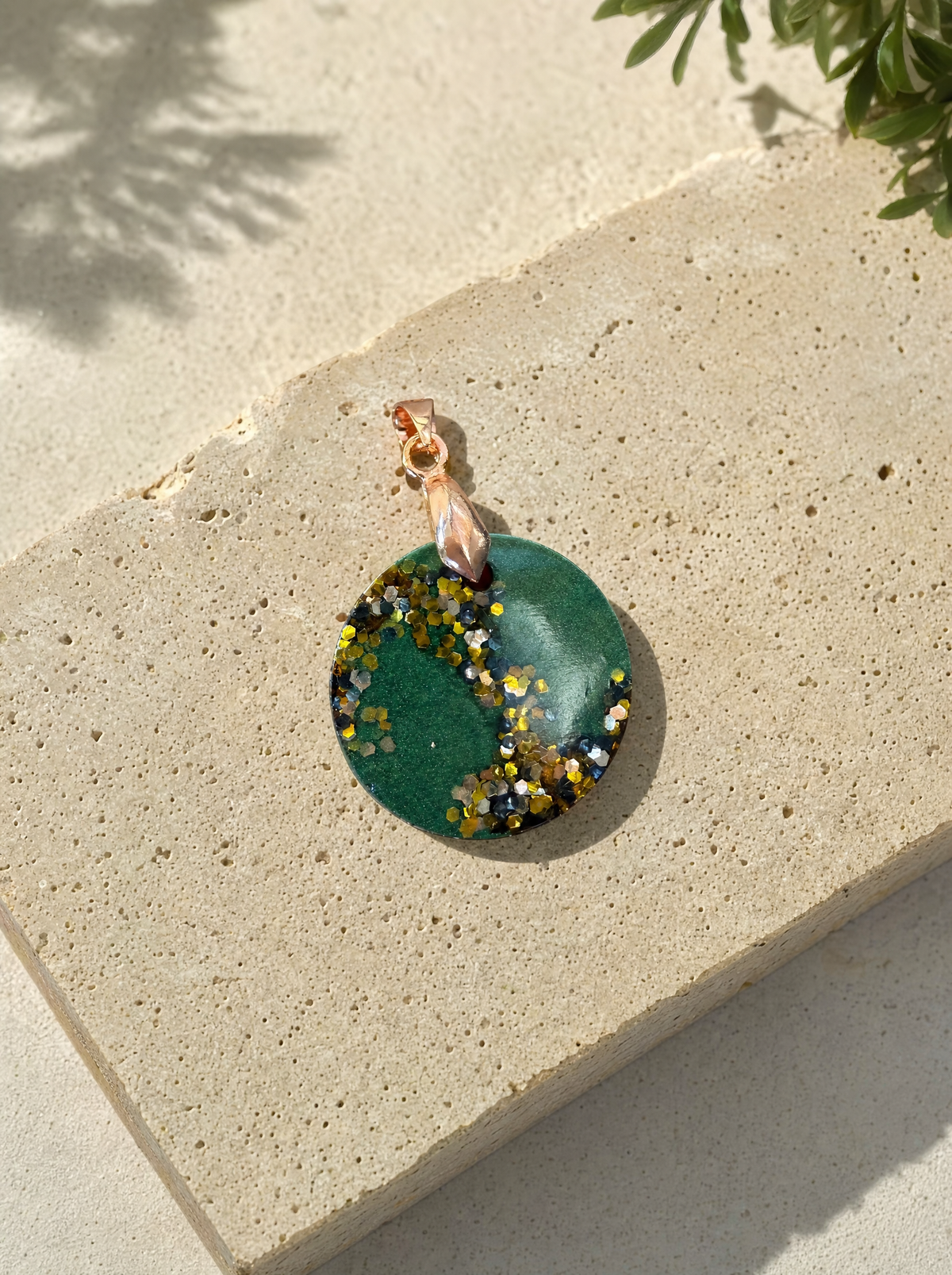 Emerald Constellation with Metallic Confetti