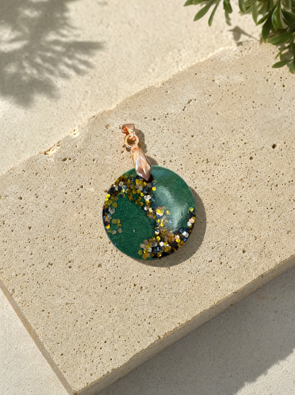 Emerald Constellation with Metallic Confetti