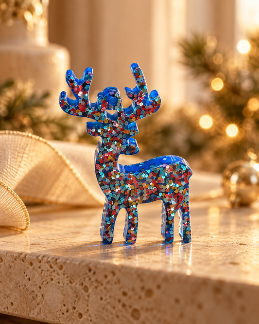 Midnight Confetti Reindeer